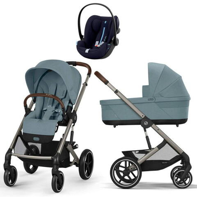 Коляска Cybex Balios S Lux TPE 2025 Cloud G i-Size Ocean Blue Plus 3 в 1 Stormy Blue с дождевиками