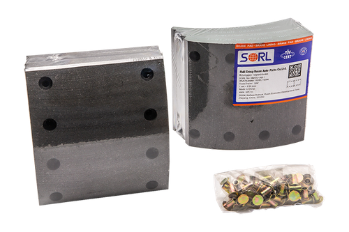 Накладка тормозная, к-т 8шт+заклепки 64шт 420x180 1-й рем. SAF (19283) SORL