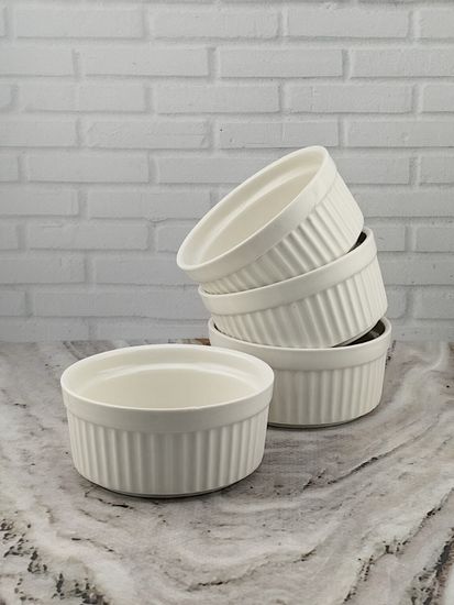 Набор порционных керамических формочек 4 шт. 9х4,2 см. кокотницы