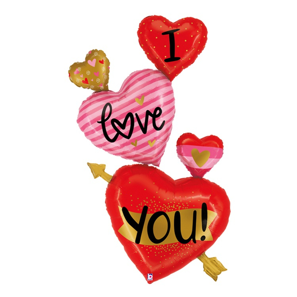 Композиция из фигур "Сердца I Love you"