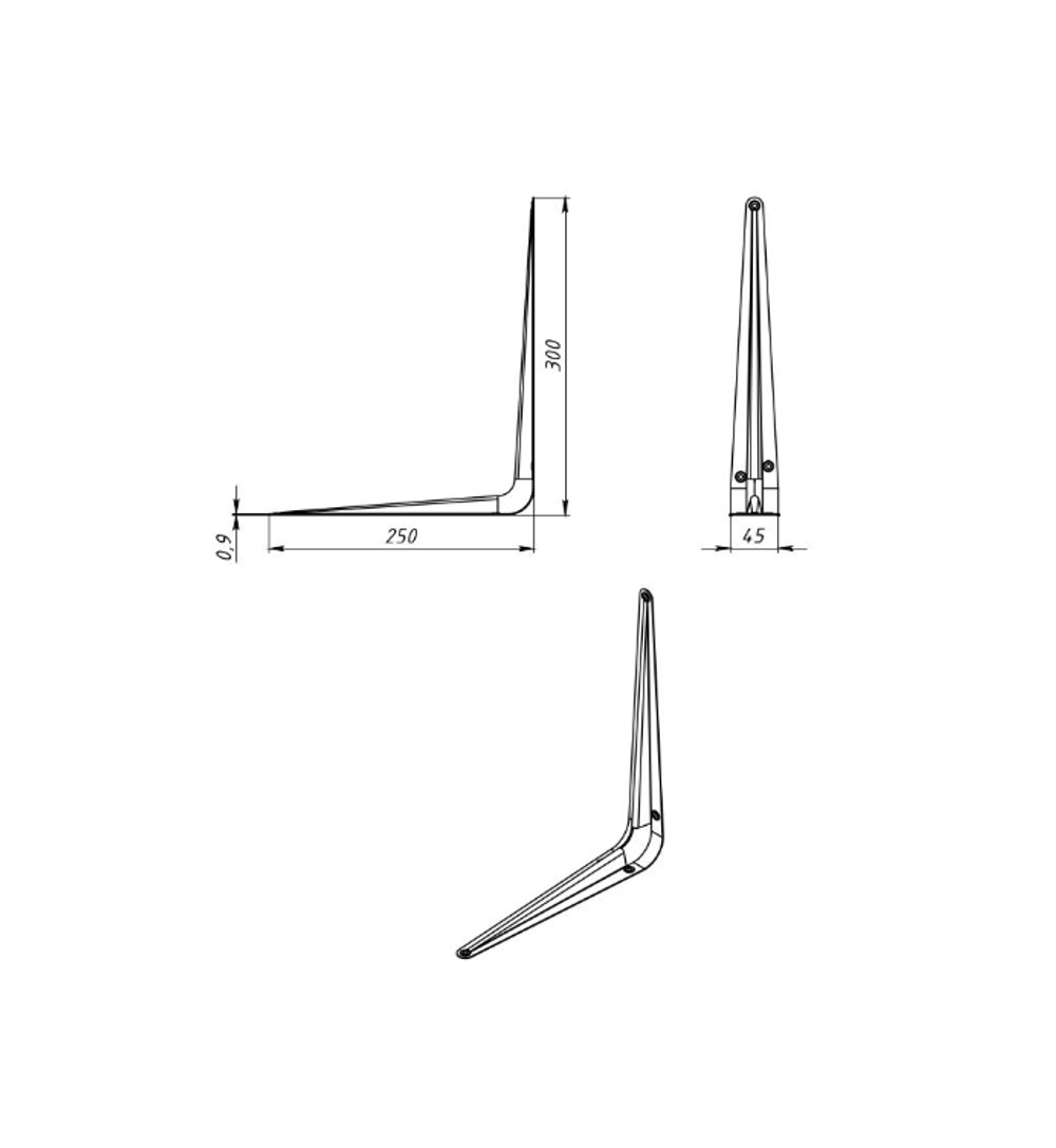 КРОНШТЕЙН МЕТАЛЛИСТ 250Х300 ЦИНК