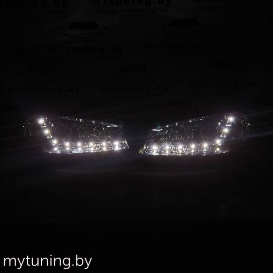 Передние фары daylight chrome для Renault Megane 2(II)