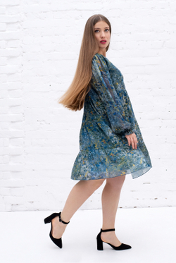 Повседневное платье 3314зеа, Цветы #284Цн053314зеа