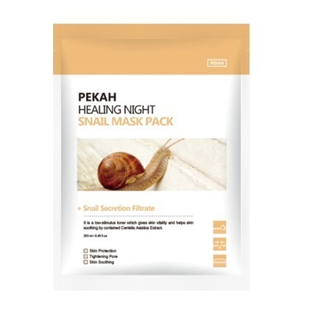 Вечерняя восстанавливающая маска с муцином улитки Pekah Healing Night Snail Mask Pack