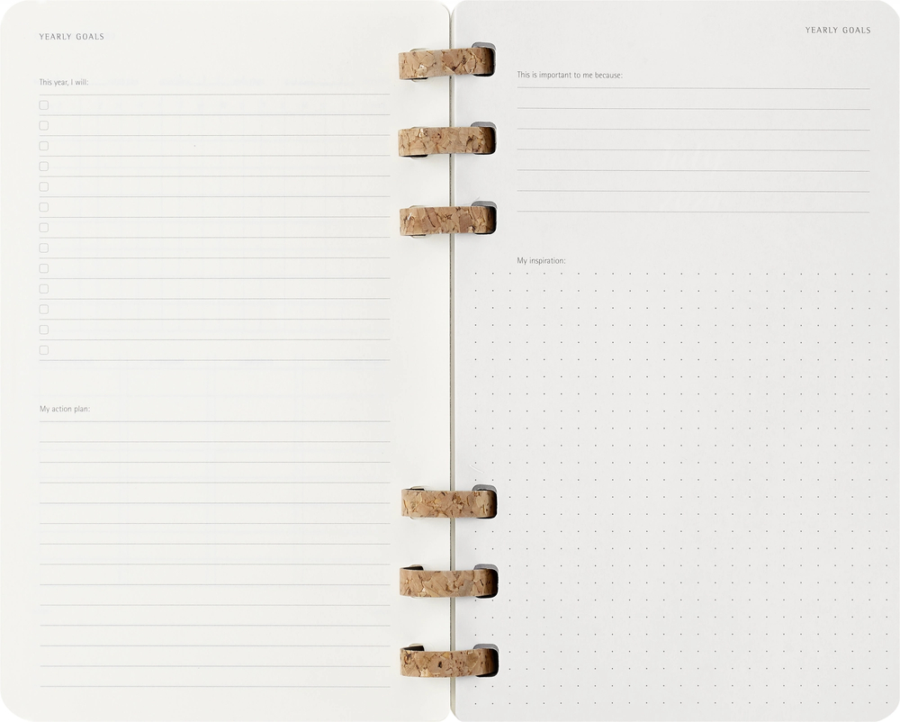 Еженедельник Moleskine SPIRAL Large 130х210мм PP 200стр спираль пробковая черный (DSSPB12MWH3)