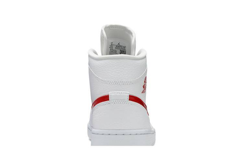 Кроссовки Jordan Air Jordan 1 Mid White University Red (Женская размерная сетка)