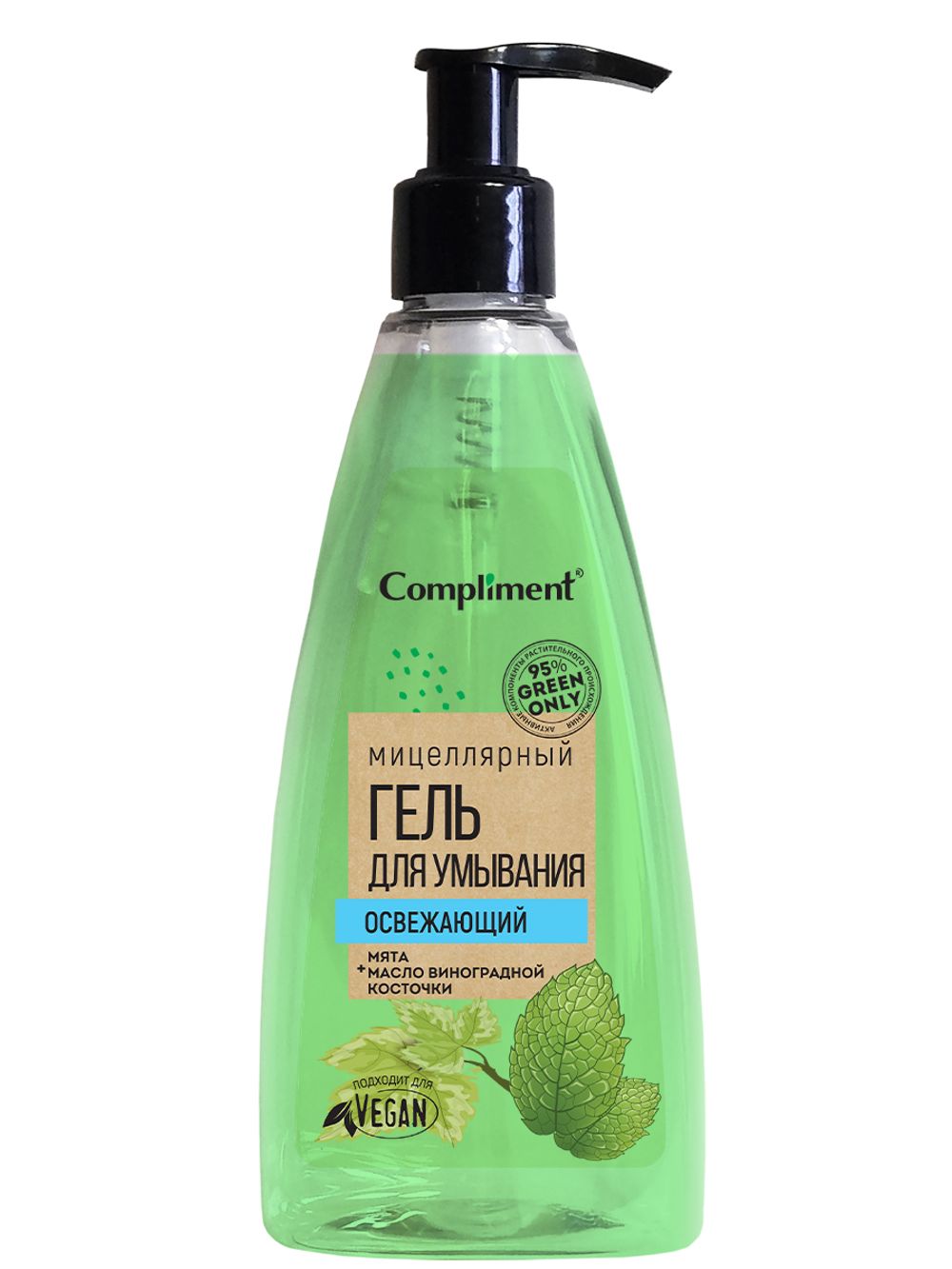 Compliment Green only мицеллярный гель для умывания ОСВЕЖАЮЩИЙ, 250 мл