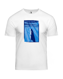 Футболка Синий кит классическая прямая белая