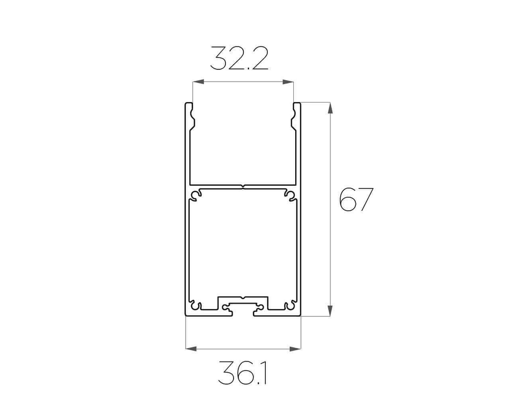 Профиль накладной алюминиевый LC-LP-6735-2 Anod