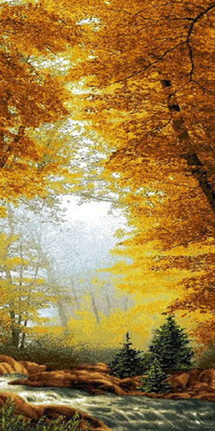 Гобеленовая картина "D. ЗОЛОТОЙ ЛЕС" в багетной раме, Россия.