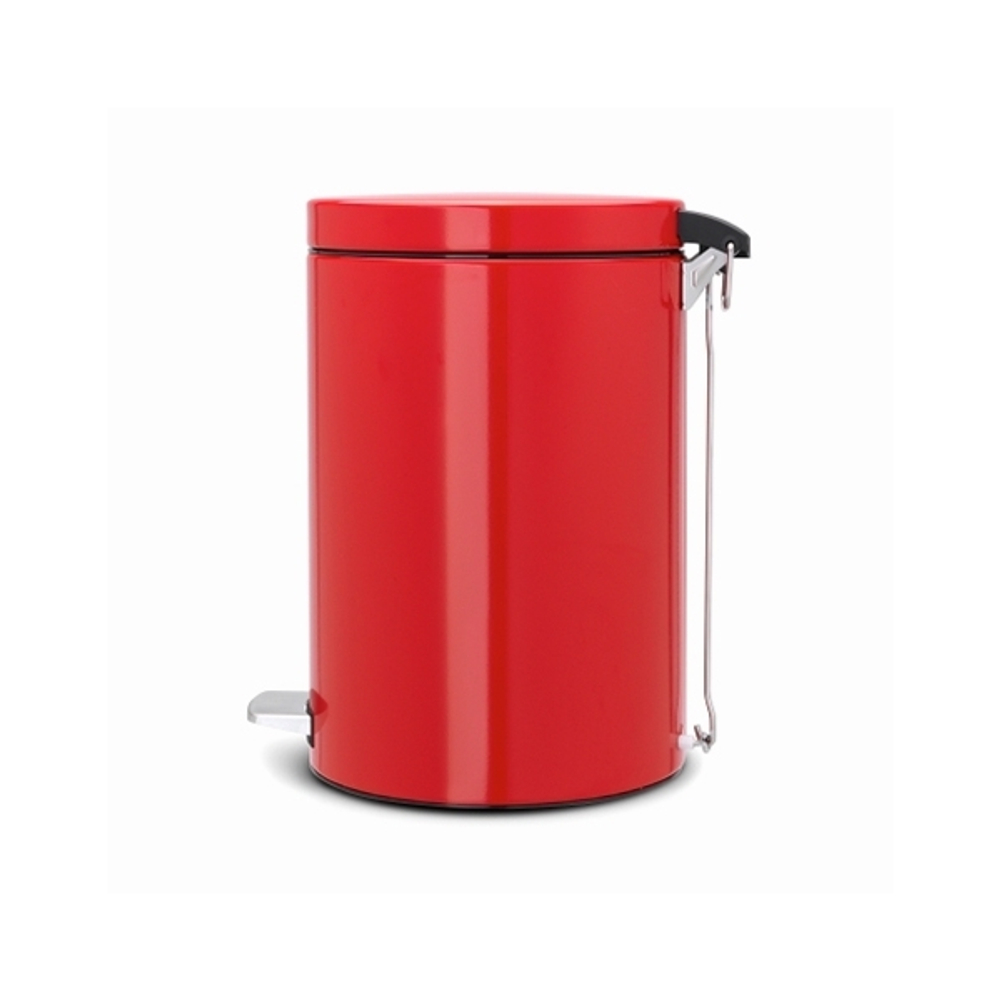 Ведро для мусора Brabantia пламенно-красное 20л вид сбоку