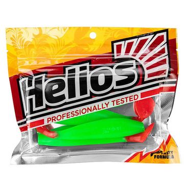 Виброхвост Zander 4'/10,2см Lime & Red 5шт. (HS-36-021) Helios