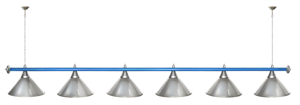 Лампа STARTBILLIARDS 6 пл. (плафоны зеленые,штанга зеленая,фурнитура золото)