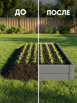 Грядка Ивановская 1х3 метра, борт 20см Серый (RAL 7004), (сборка: саморезы)