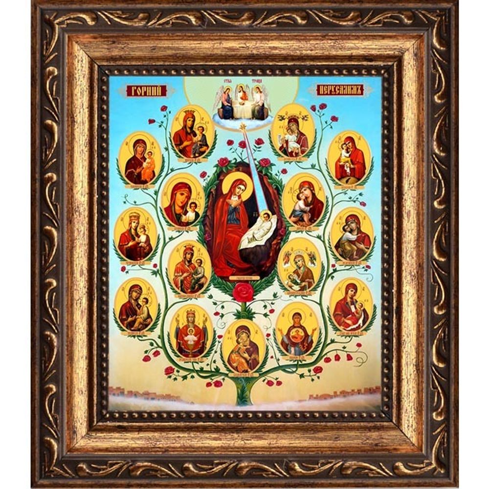 Древо Пресвятой Богородицы (Горний Иерусалим). Икона на холсте.