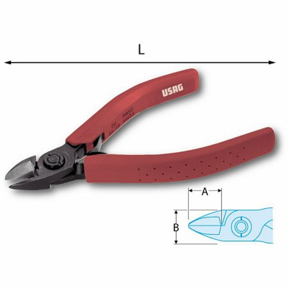 021/5 Кусачки повышенной прочности с полуплоскими режущими кромками, 125 мм, USAG (Италия)