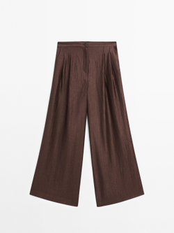 Massimo Dutti Широкие брюки, коричневый