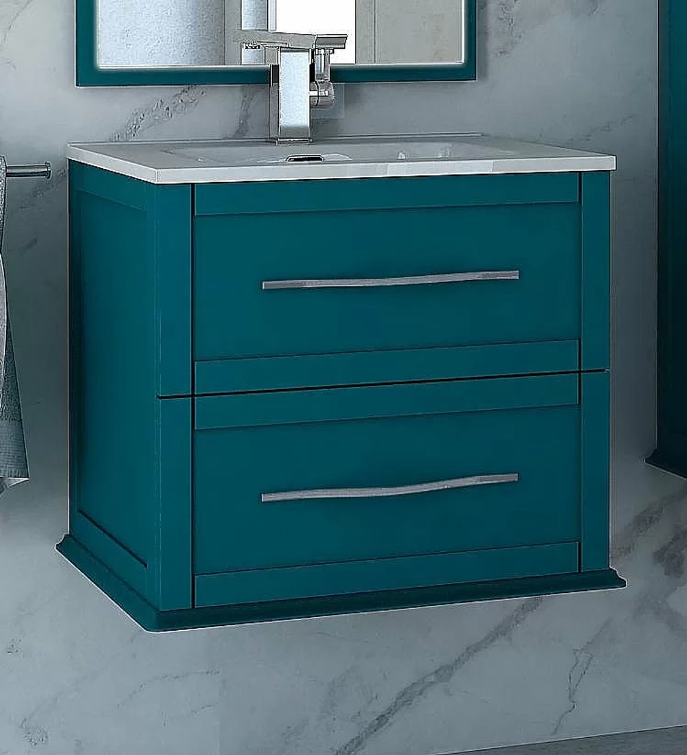 Тумба с раковиной из искусственного мрамора Cezares TIFFANY 75 Blu Petrolio