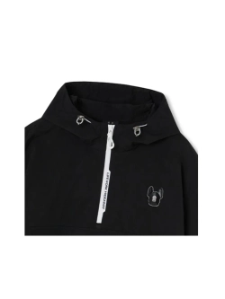 Анорак с капюшоном и короткими рукавами из нейлона