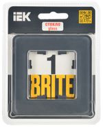 BRITE Рамка 1-местная РУ-1-2-Бр стекло графит RE IEK