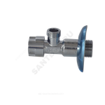 Кран латунь бытовой хром угловой G1/2"х3/4" Ру10 НР переходной маховик с отражателем Icma 90519AE07