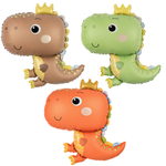 Фольгированный шар-фигура «Динозаврик в короне», сатин, в трех цветах, 79 см