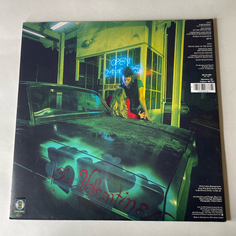 Винтажная виниловая пластинка LP Tom Waits Blue Valentine (EU 1998)