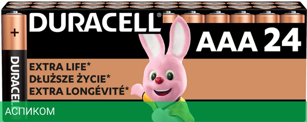 Батарейка Duracell Basic MN2400 LR03 AAA BL24