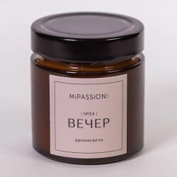 Свеча MiPASSiON, парфюмированная "Вечер", ванильный аромат, 1 шт