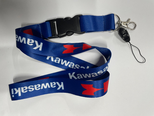 Kawasaki (синий) / Брелок, шнурок для ключей на шею Kawasaki (Кавасаки), ланъярд, крафт, синий (1 шт)