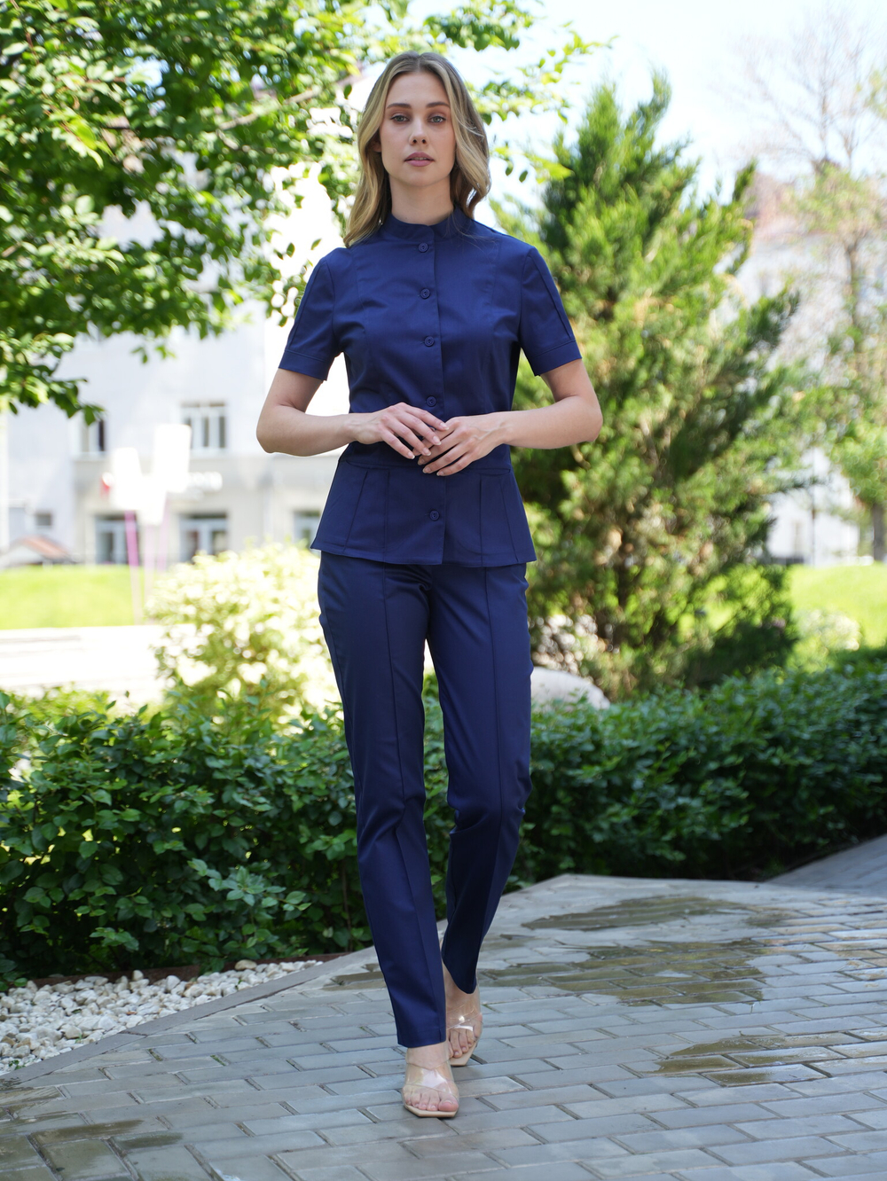 Костюм медицинский женский | Бл-334+Б-110 клеон премиум