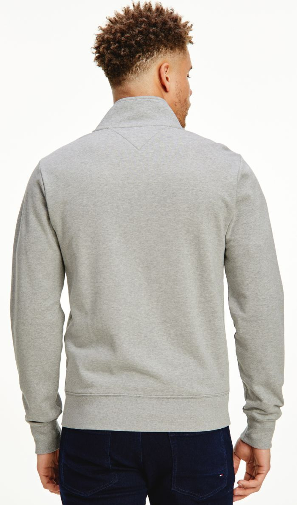 Мужская теннисная кофта Tommy Hilfiger Logo Full Zip Mock Neck - light grey heather