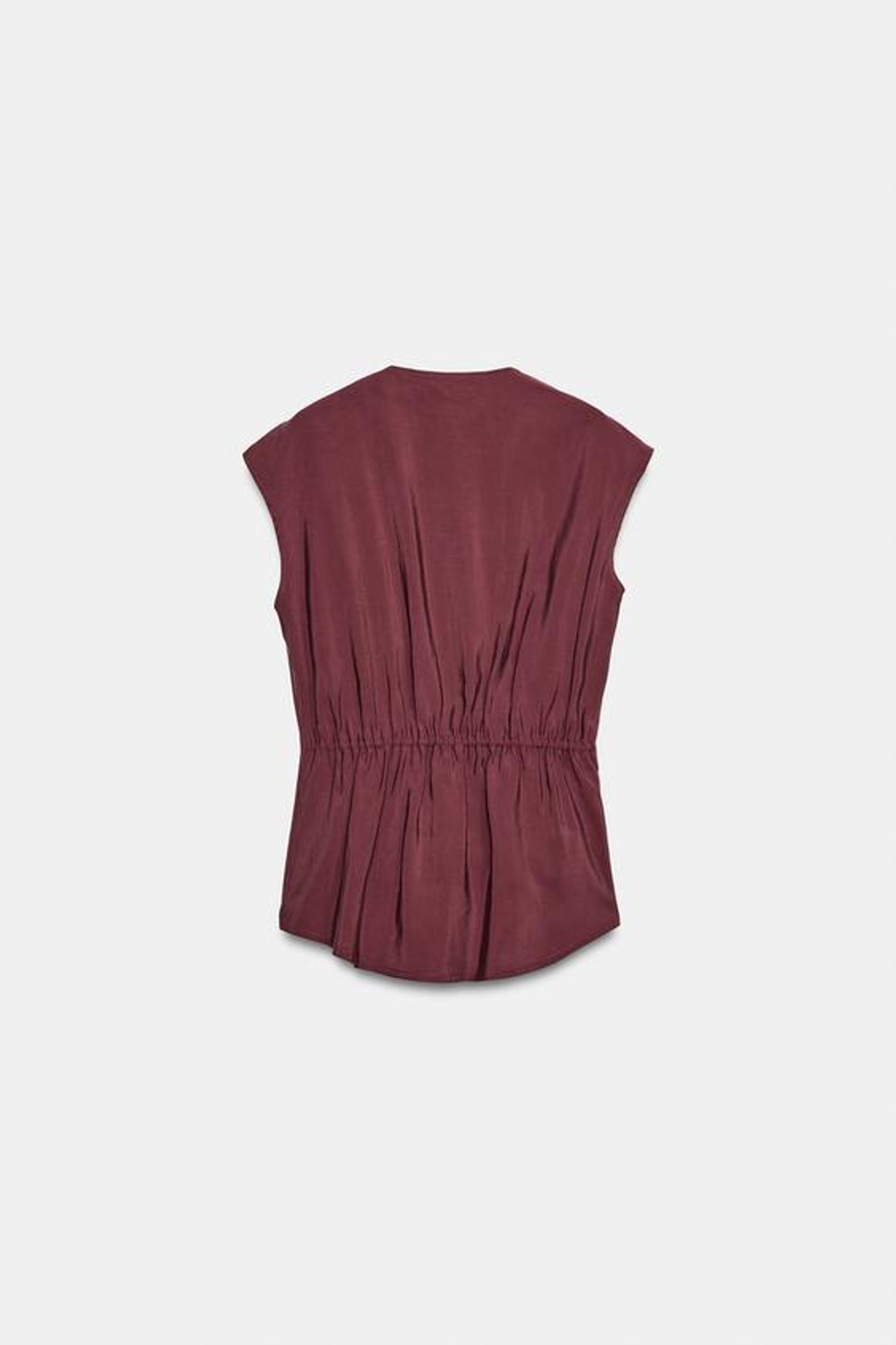 ZARA СТРУЯЩИЙСЯ ТОП С УЗЛОМ, ТЕМНЫЙ ЧЕРЕПИЧНЫЙ