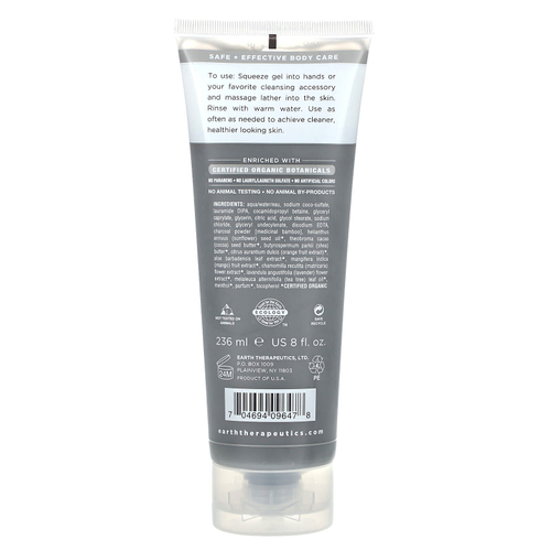 Earth Therapeutics, Очищающее гель для душа, с целебным бамбуковым углем, 236 мл (8 жидк. унц.)