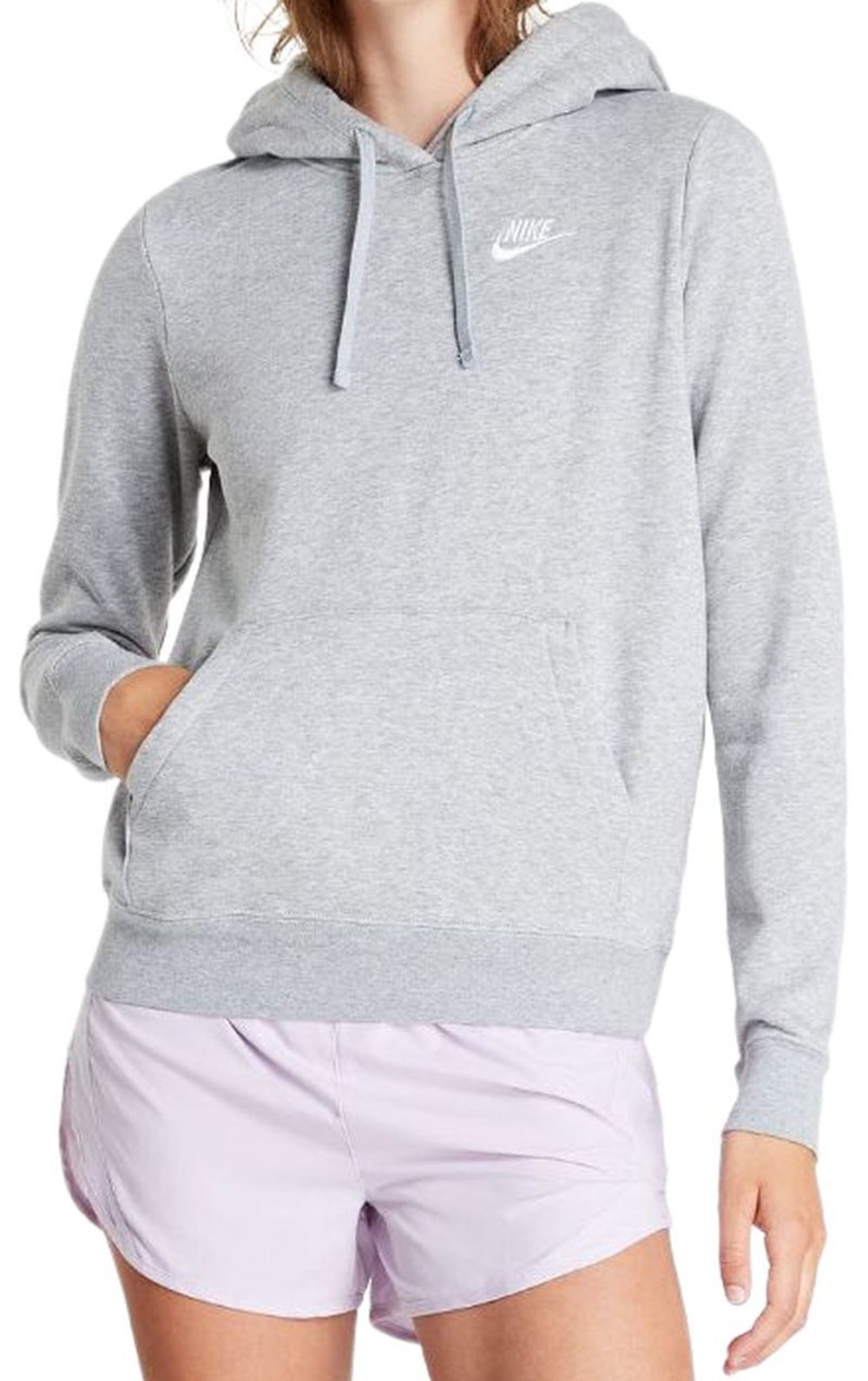 Женская Кофта теннисная Nike Sportswear Club Fleece Pullover Hoodie - серый
