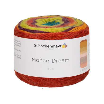 Пряжа "Mohair Dream" 00091 Бирюзовый/бордовый/коричневый/оранжевый/салатовый