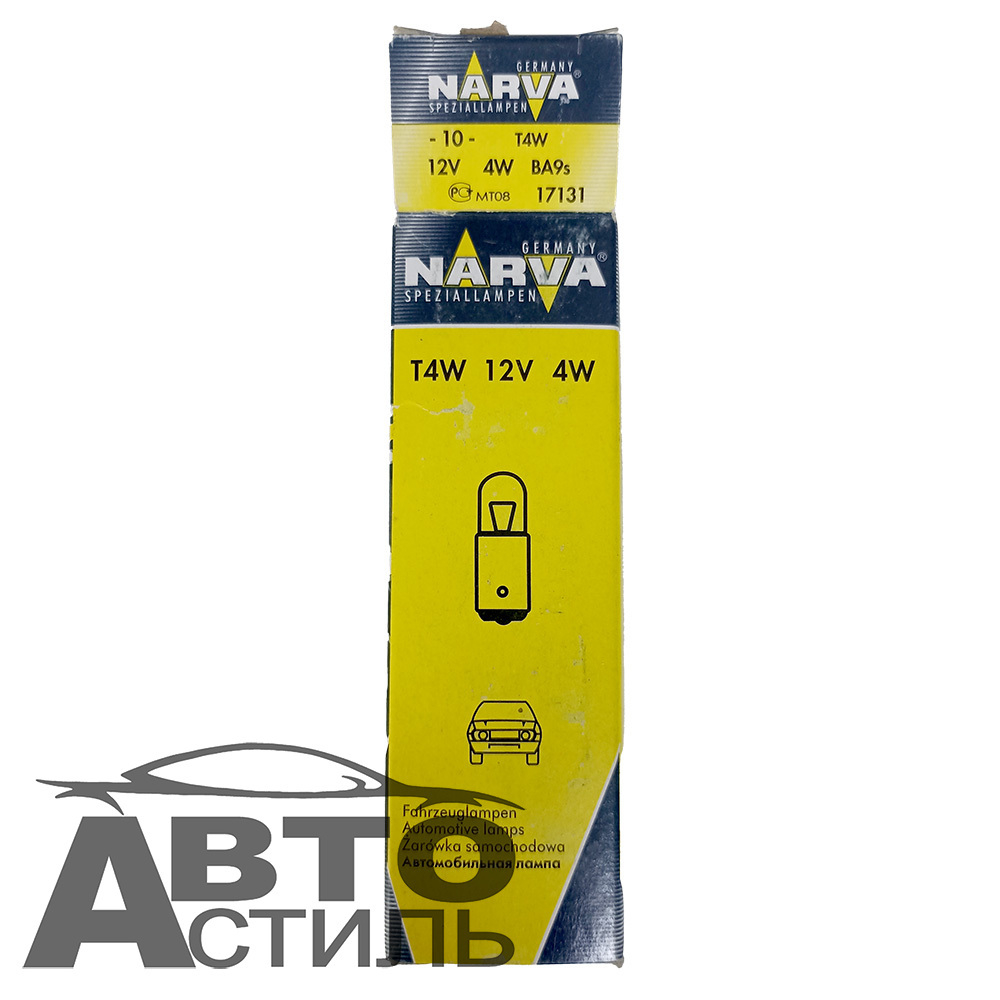 Автолампа  Р 12- 4  (T4W)  металл цоколь в повторитель поворотов и подсветку Narva (17131)