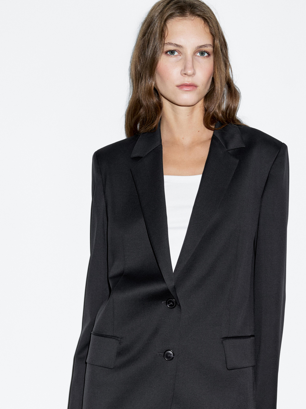 Massimo Dutti Двубортный пиджак, темно-синий