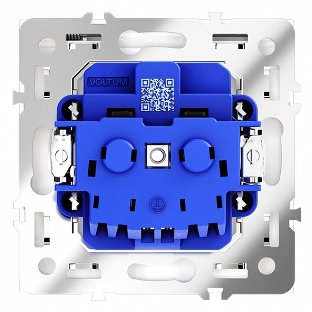 Розетка с заземлением и со шторкой, без рамки с крышкой Voltum S70 VLS040303