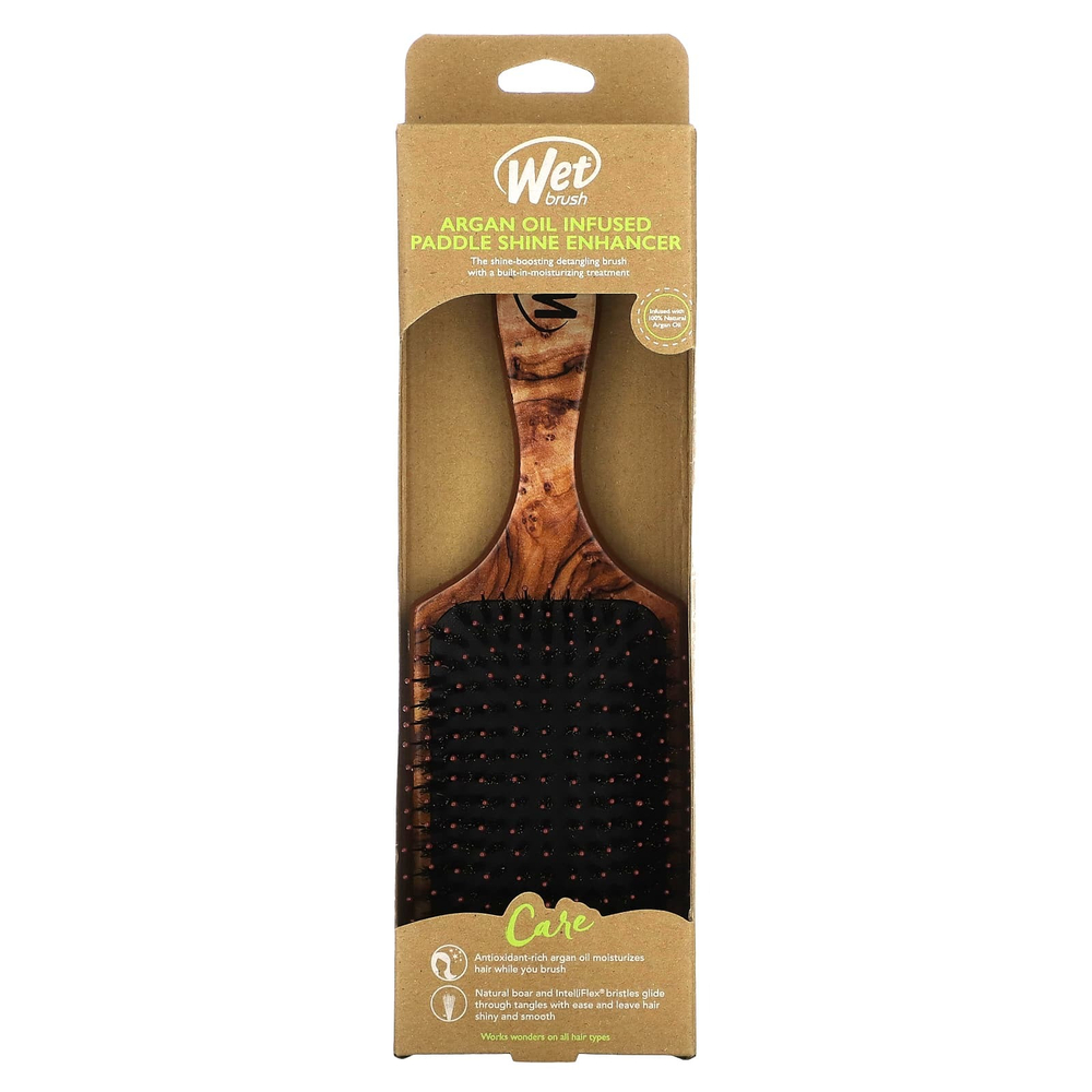 Wet Brush, Кисть для усиления блеска с аргановым маслом, коричневая, 1 шт.