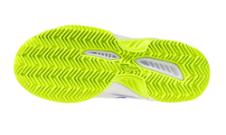 Детские теннисные кроссовки Mizuno Break Shot 5 Jr. CC - white/dazzling blue/light yellow