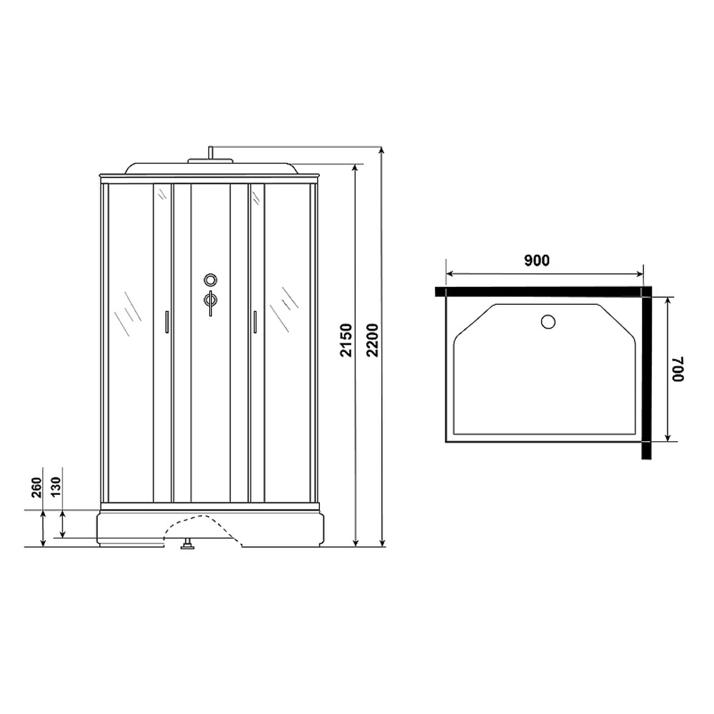 Душевая кабина Niagara Classic 90x70 NG-33974-14QG с гидромассажем