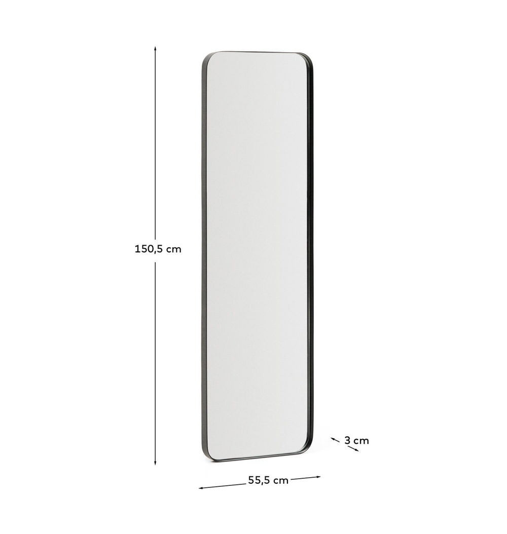 Черное металлическое зеркало Marco 55,5 x 150,5 см