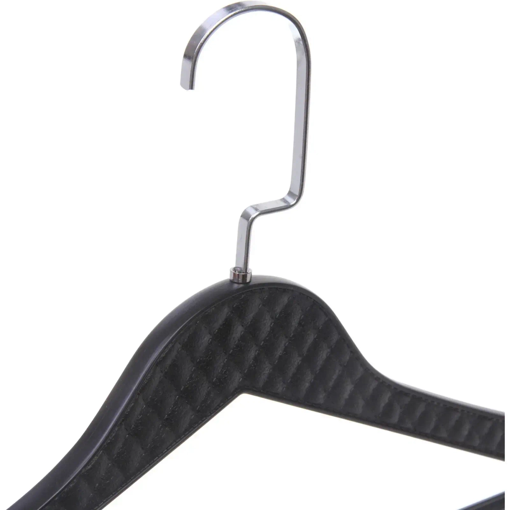 Плечики для одежды 2шт «ФРАТТО», цвет черный, 44*24см (Лейбл Селфи) имитация под кожу