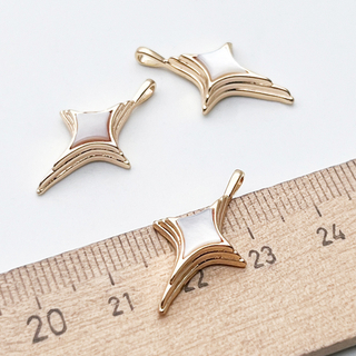 Подвеска Звезда, цвет золото, перламутр, размер 25*14 мм, цена за 1 шт