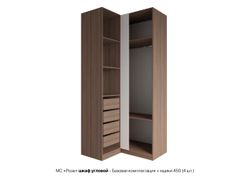 МС Роза Шкаф угловой 1100 Орех Франклин/Ройс Белый Скин, ДСВ Мебель