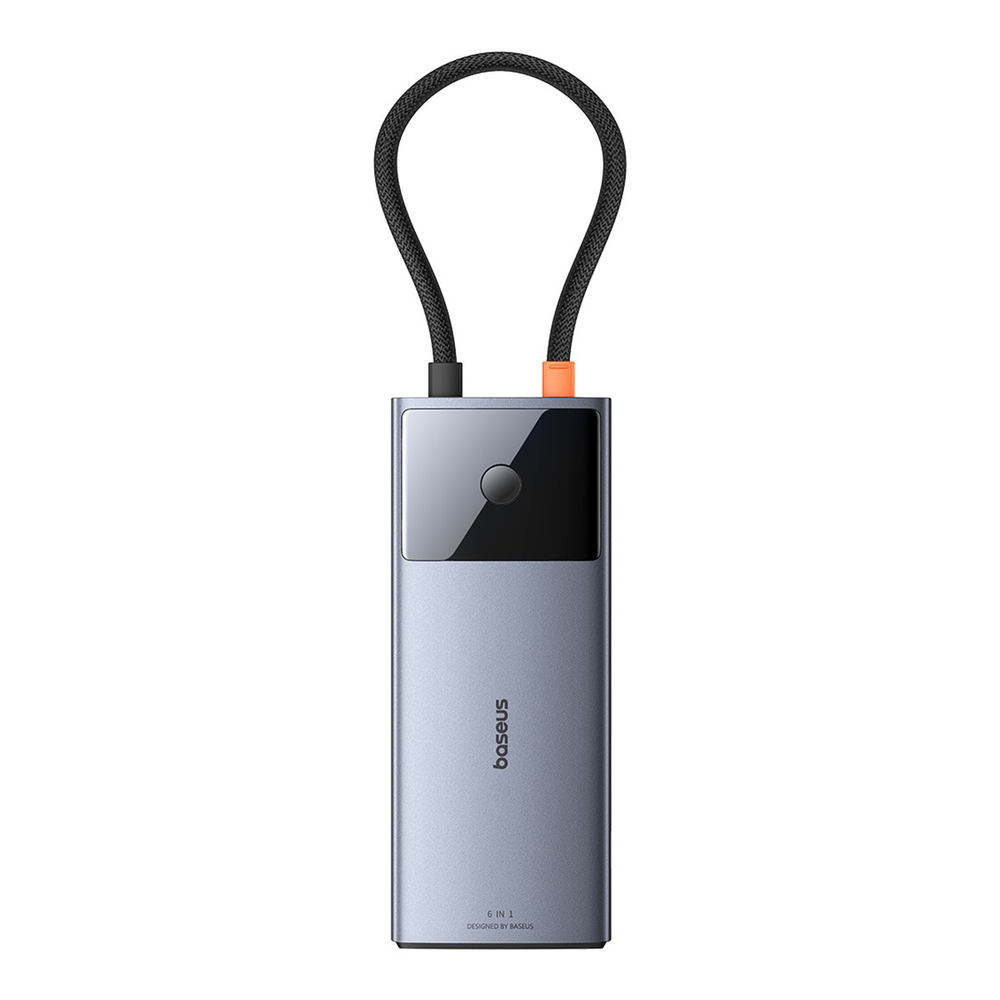 USB-C Хаб Baseus Metal Gleam II 6-in-1 (HDMI4K@60Hz + USB-C3.2(10Gbps) + 2xUSB-A3.2(10Gbps) + RJ45 + USB-C-PD)