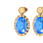 Серьги Qudo TIVOLA UNICA big (G/P) Royal blue delite 2,65 cm 332184