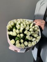 Авторский букет из белой розы 51 шт