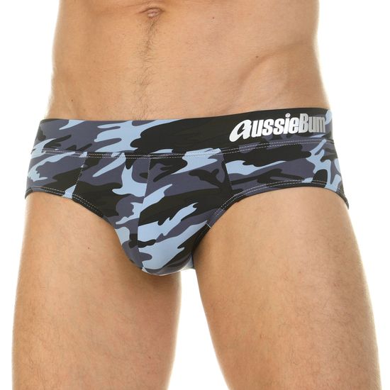 Мужские трусы брифы камуфляжные серые Aussiebum